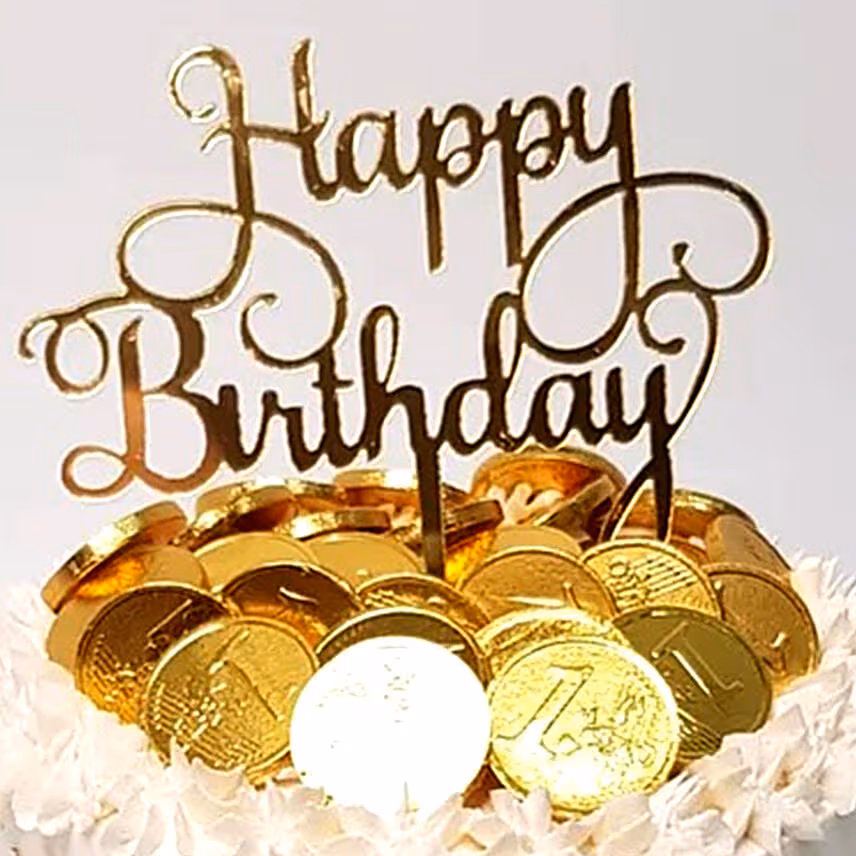 Happy Bday Money Pulling Cake
