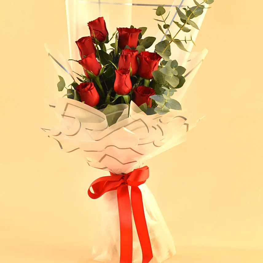 Hot Red Roses Bouquet