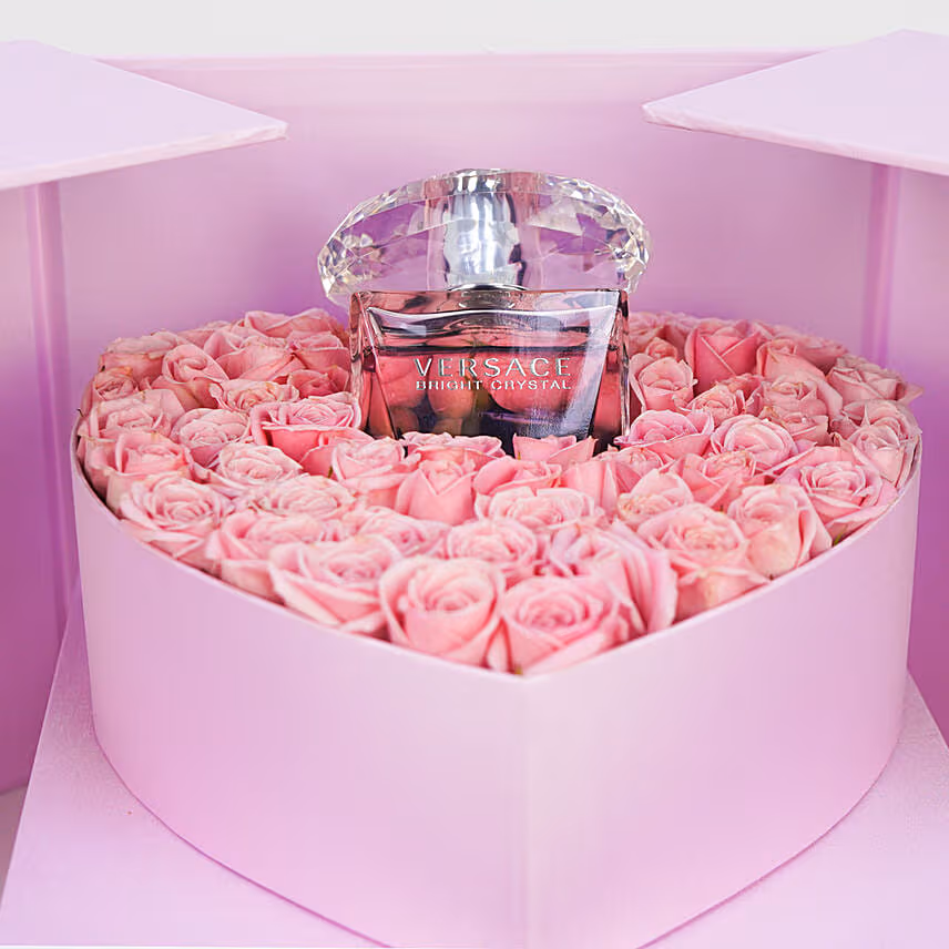 Roses N Perfume In Box Of Love