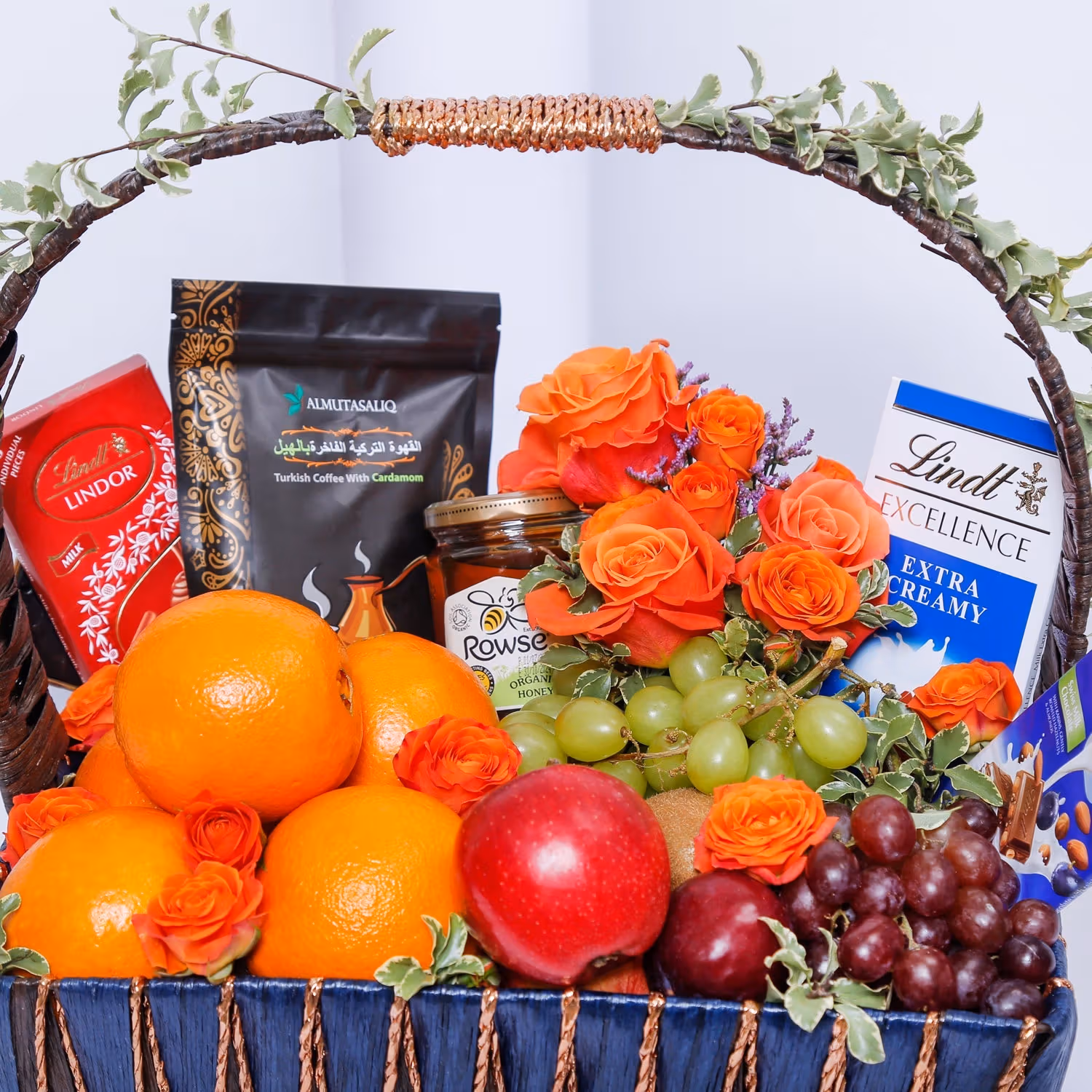 Deluxe Choco Fruit Basket with Gourmet Delights