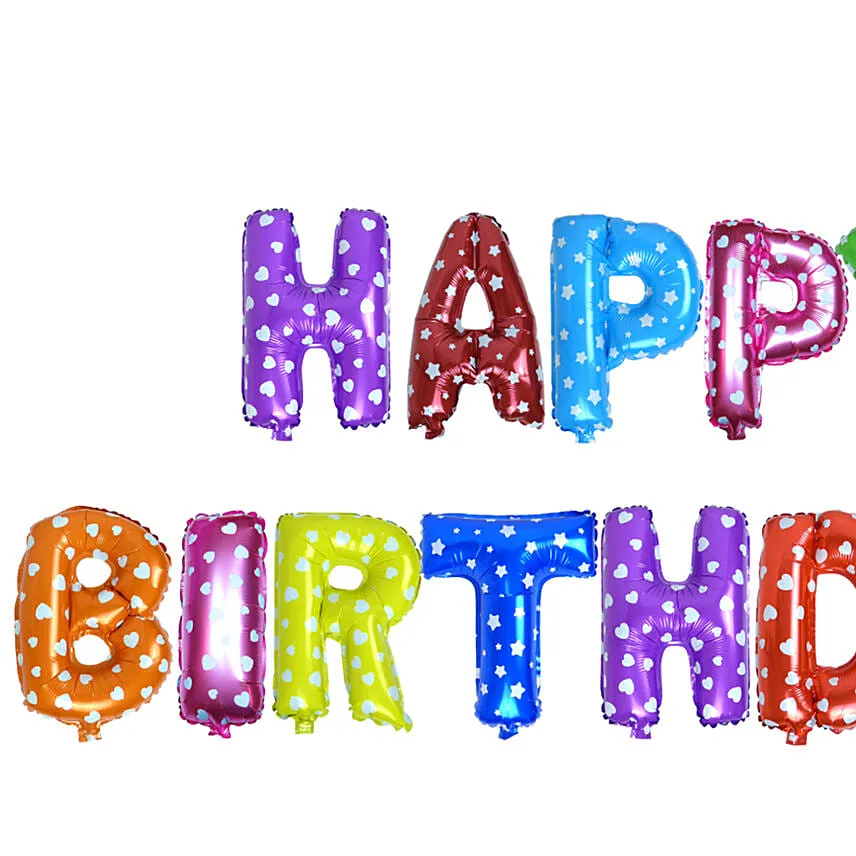 Multi color Happy Birthday Letter Balloons