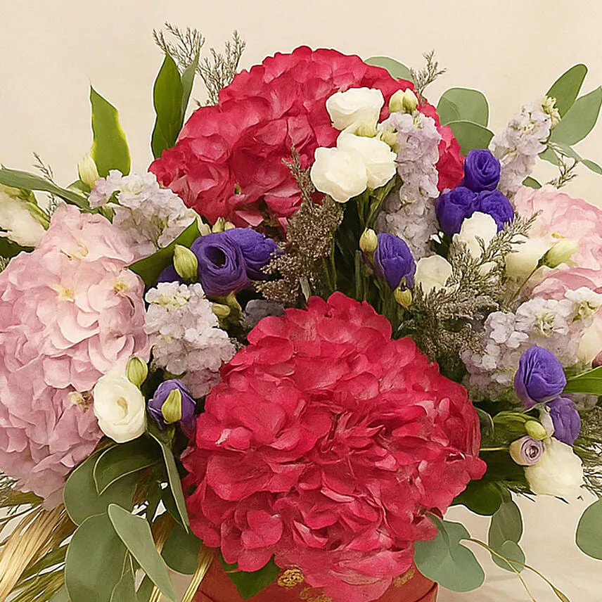 Exotic Mixed Flowers Circular Box