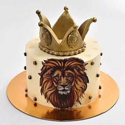 Majestic Lion Hearted Crown Chocolate Cake