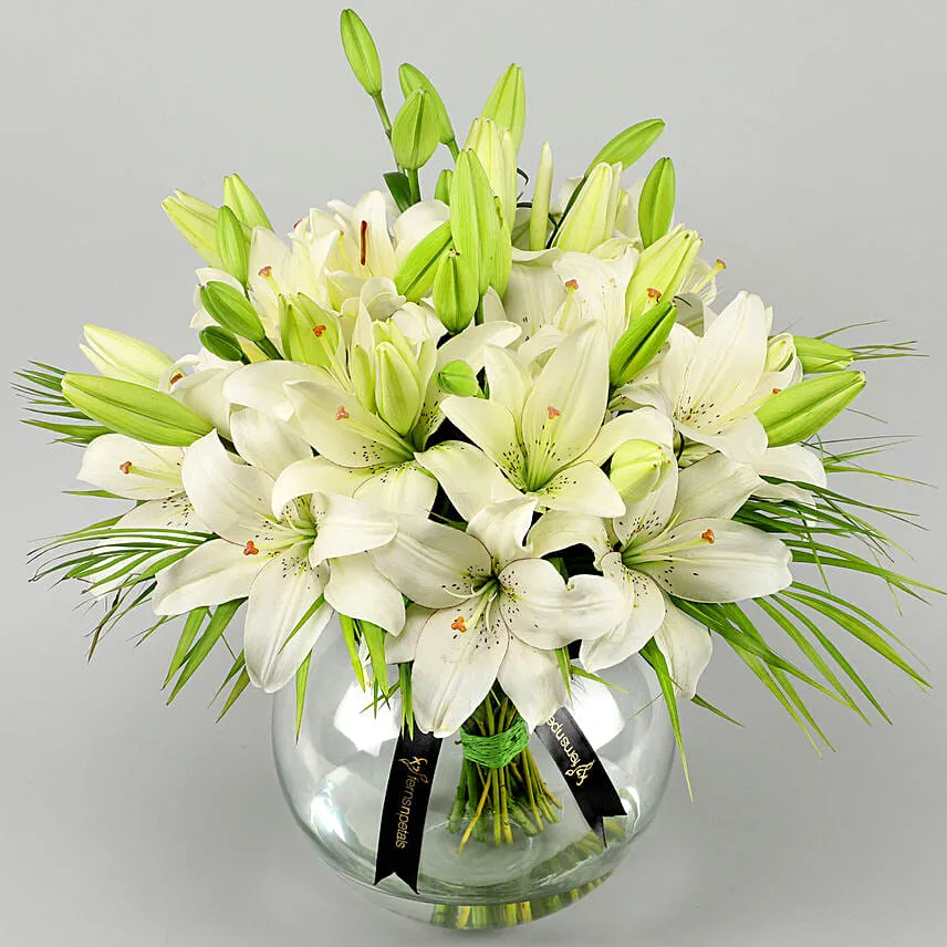 Lilies Happiness Arrangement With Moet Champagne