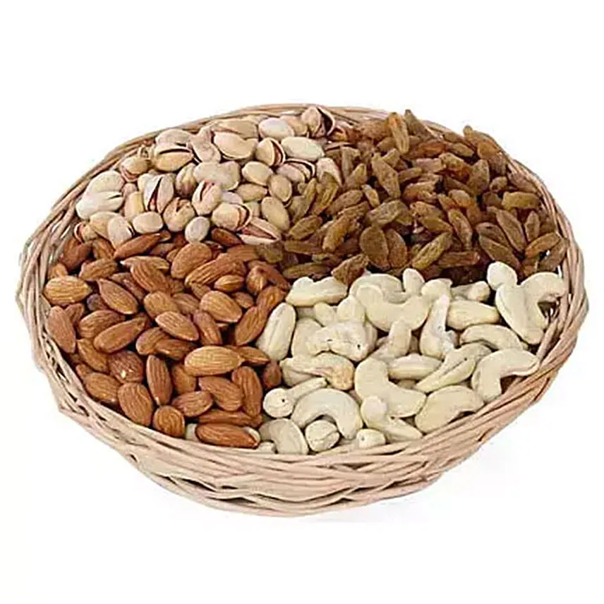 One Kg Dry Fruits Basket With Moli & Roli Chawal For Bhaidooj