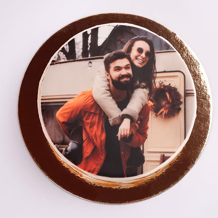 caramel Anniversary Photo Cake 500gm