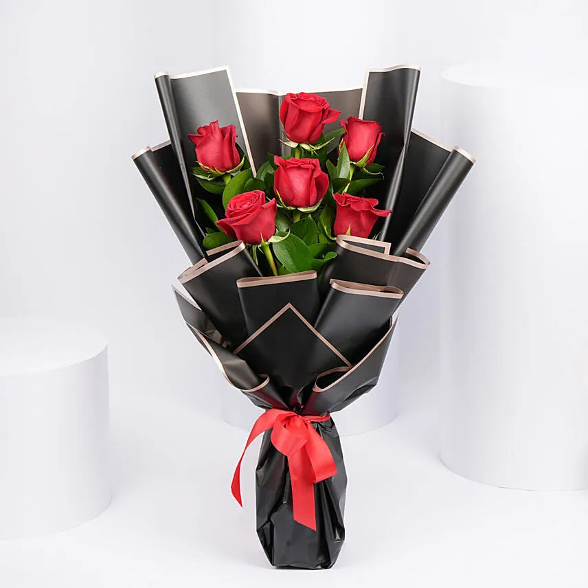 Bunch of Beautiful 6 Red Rose