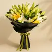 Elegant Yellow and White Lily Bouquet - Perfect for Any Occasion