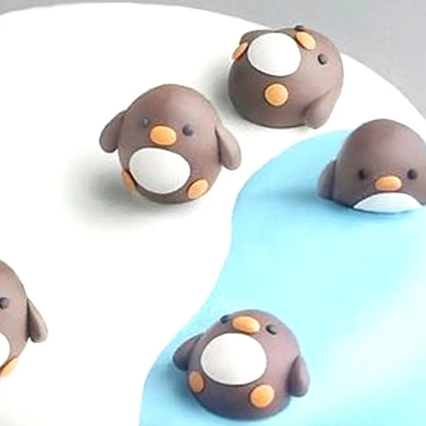 Cute Penguins Designer Chocolate Cake- 2 Kg