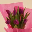 Purple Tulip Bouquet For Mom - With Jewelries