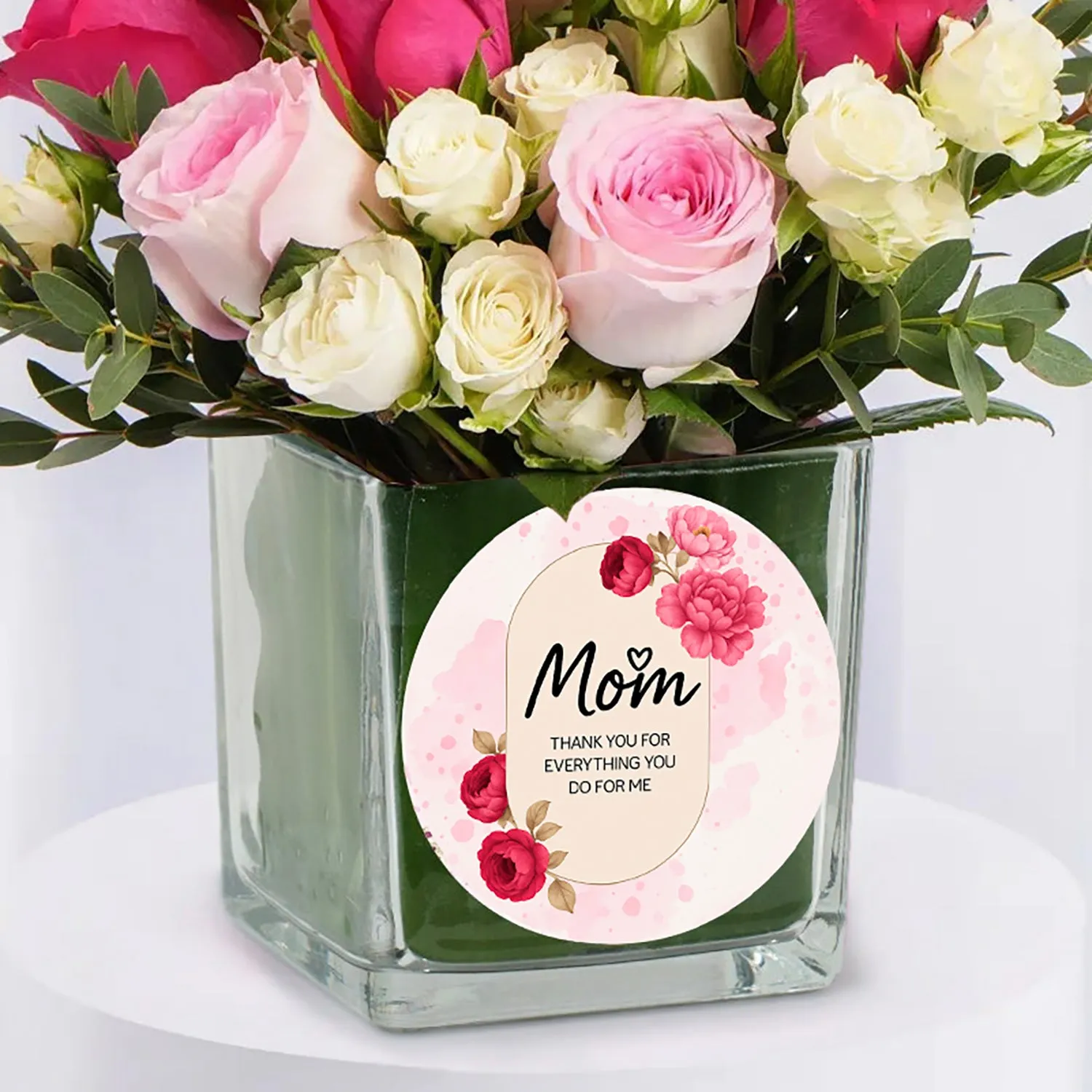 Exquisite Mom's Floral Arrangement in Elegant Glass Vase
