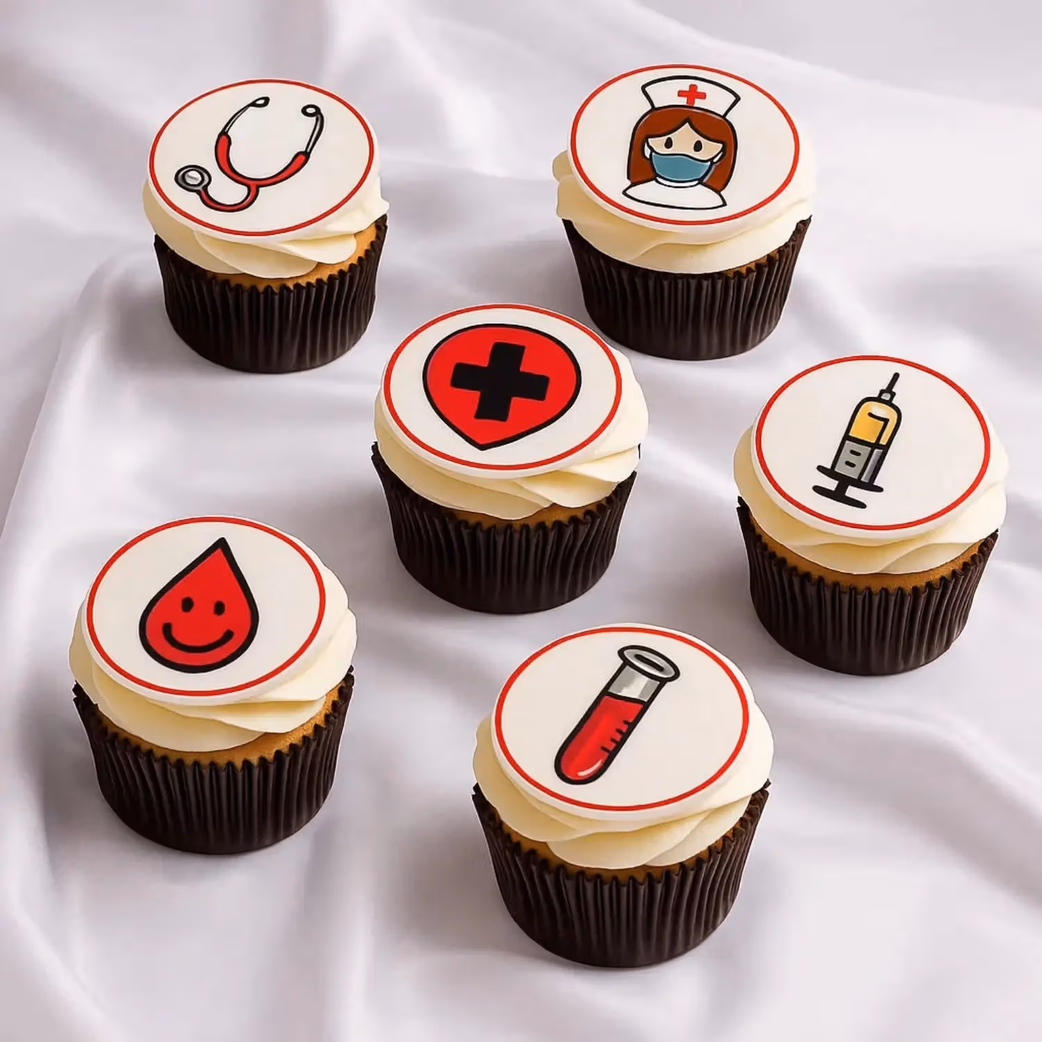 Celebratory Nurse Graduation Chocolate Cupcake Set - 6 Pieces