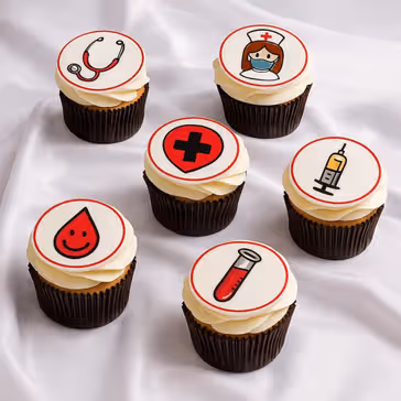 Celebratory Nurse Graduation Chocolate Cupcake Set - 6 Pieces