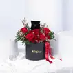 Luxurious Rose Box with Radiant Heart Silver Necklace