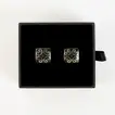 Elegant Gift Basket with Signature Jewelry Black Enamel Swirl Cufflinks