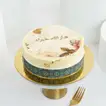 Elegant Red Velvet Cake with Floral Engraving - 500gm