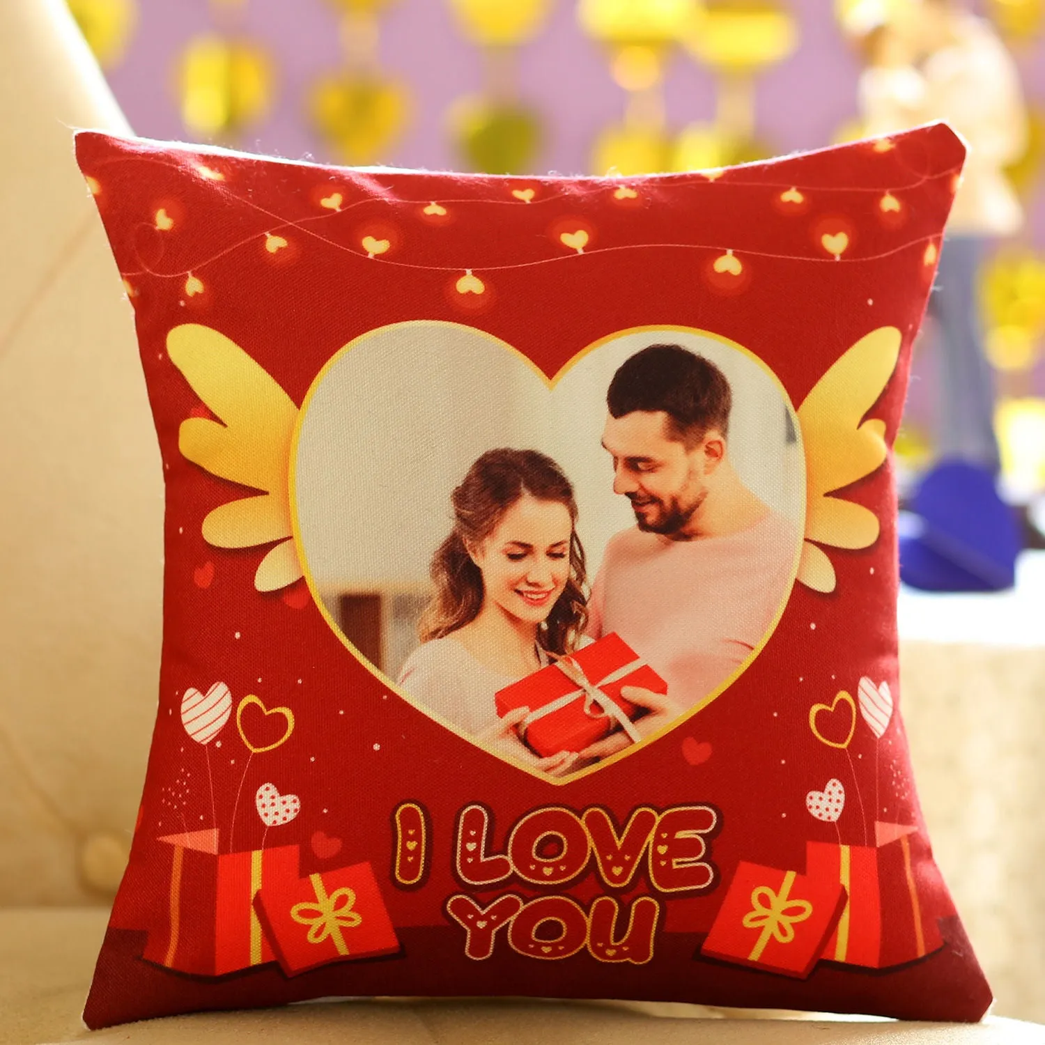 Flying Heart Personalised Cushion