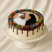 Delicious Chocolate Drip M&M's Photo Cake - Perfect for Special Occasions