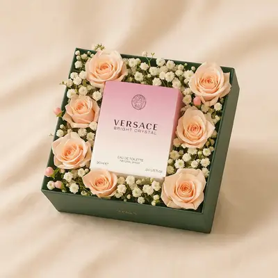 Versace Bright Crystal Perfume With Rose Box