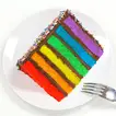 Spectrum of Delight: Exquisite Rainbow Layer Cake with Chocolate Ganache