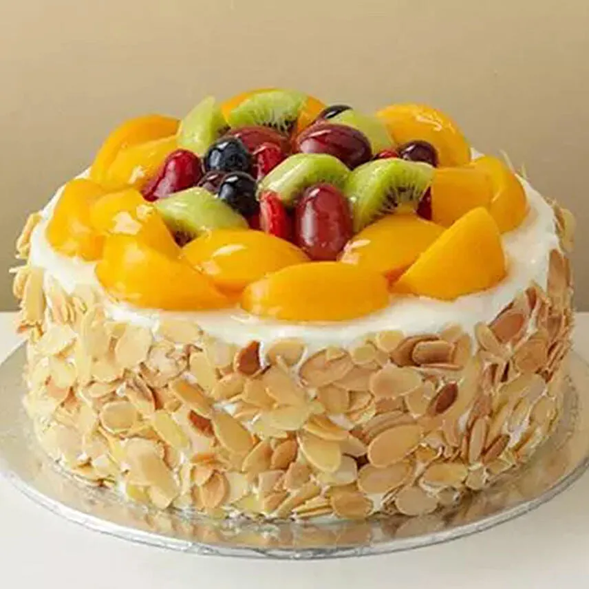 Beauty of 3 Red Roses & Fruit Cake