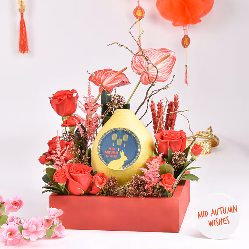 Mid Autumn Wishes Red Tray