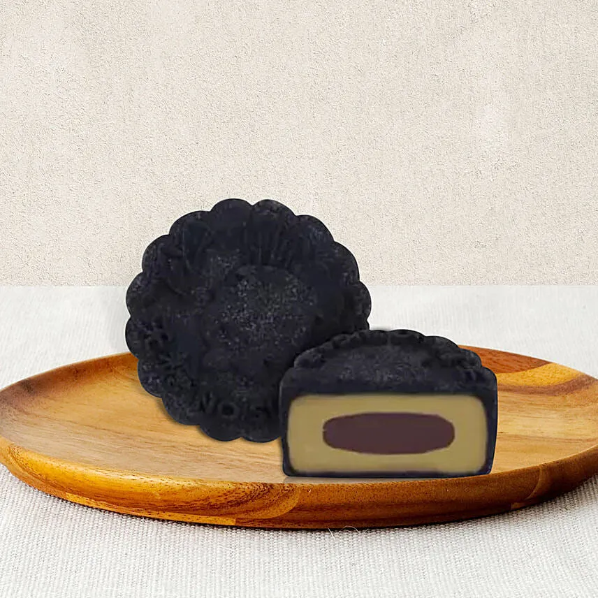 Dark Nibs Truffle Yolk Mooncakes- 2 Pcs