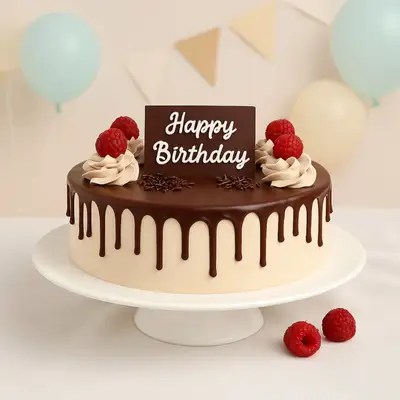 Decadent Dripping Chocolate Birthday Cake - 4 Portion