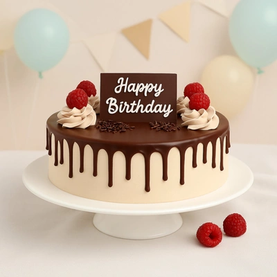 Decadent Dripping Chocolate Birthday Cake - 4 Portion