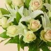 White Roses & Lilies Flower Vase - Flowers