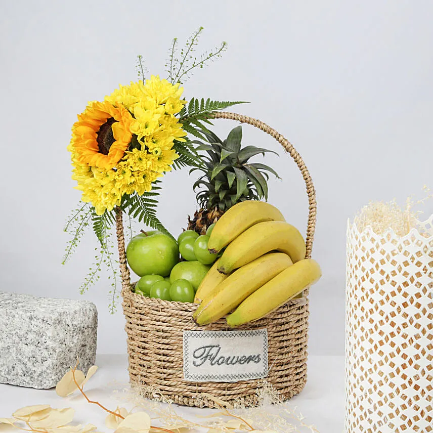 Wellness Basket Flowers and Fruits
