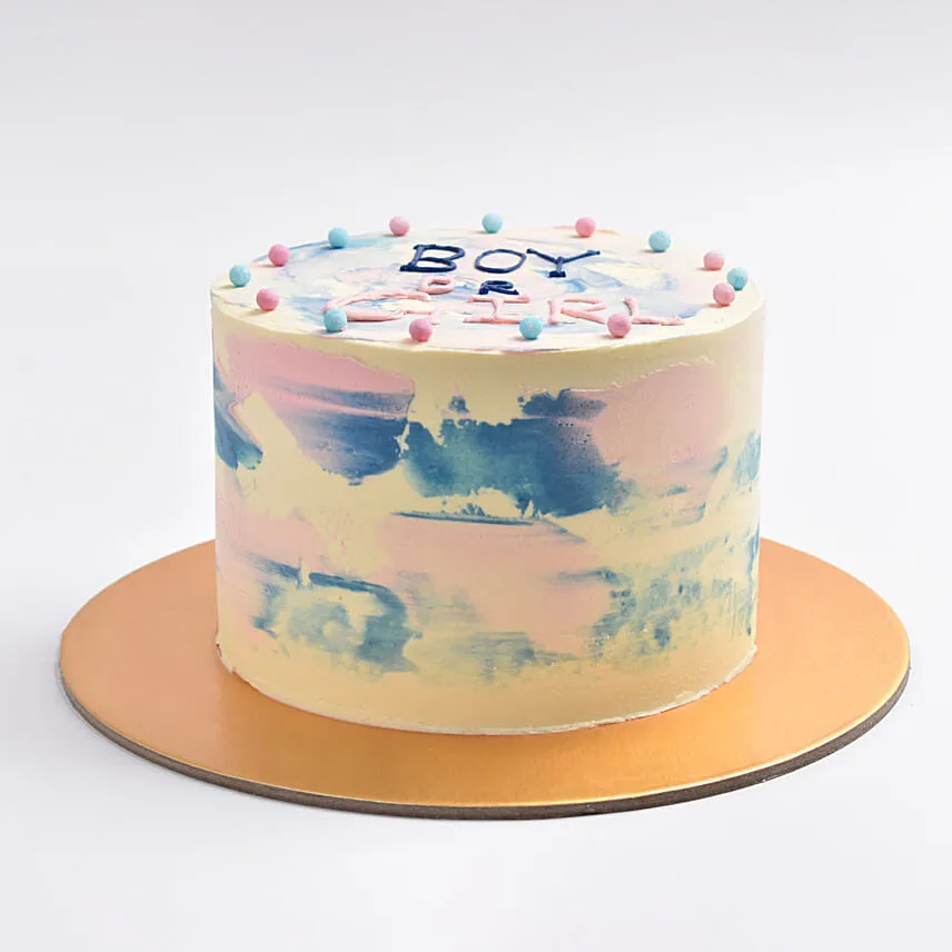 Babys Gender Reveal Cake For Boy