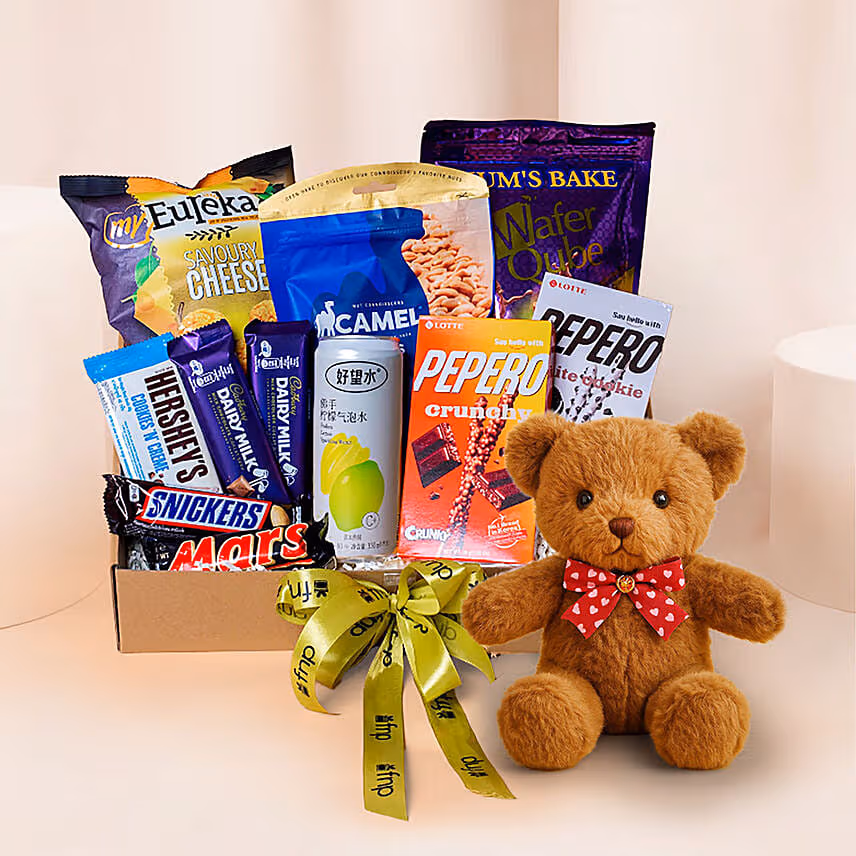 Choco Nuts Treats Gift Hamper With Teddy
