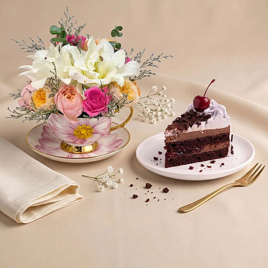 Lily, Rose Teacup & Cake Slice