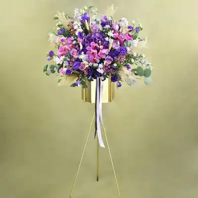 Mesmerising Purple & Pink Flowers Tripod Stand