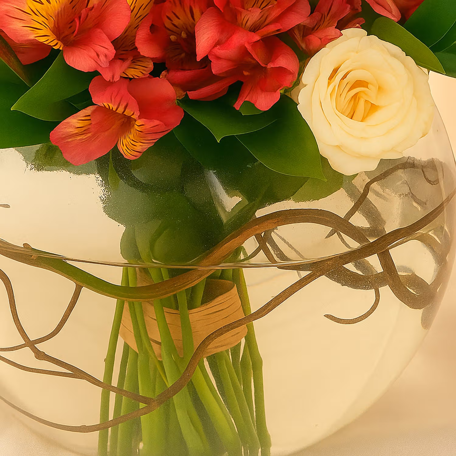 Elegant Baby Rose And Alstroemeria Vase Arrangement