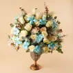 Deluxe Roses n Sky-Blue Tulips Vase
