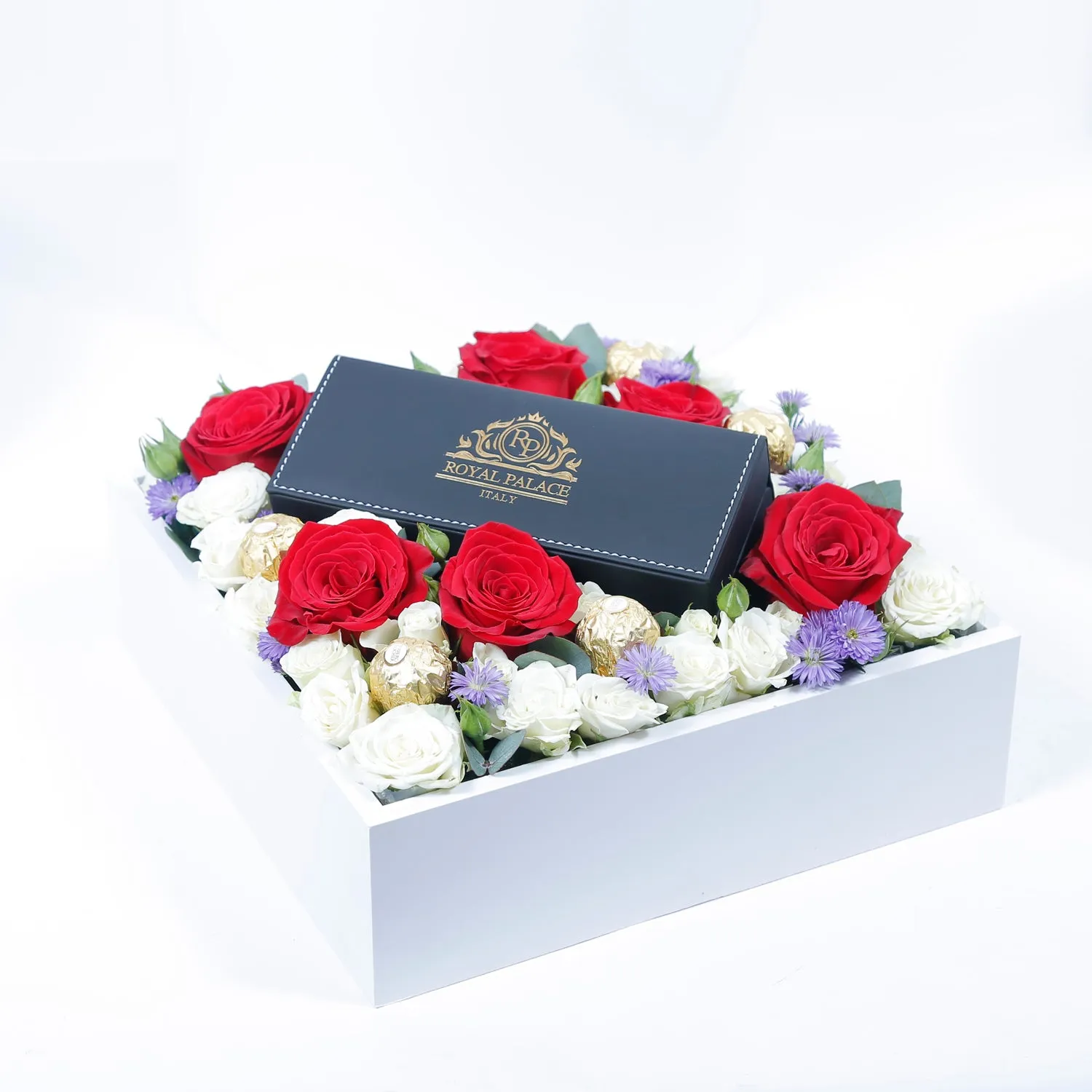 Luxury Musbah - White & Yellow - Medium Edition - Elegance Floral Box