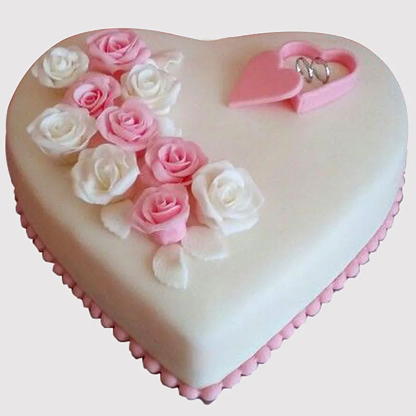 Heart Shaped Engagemenet Cake