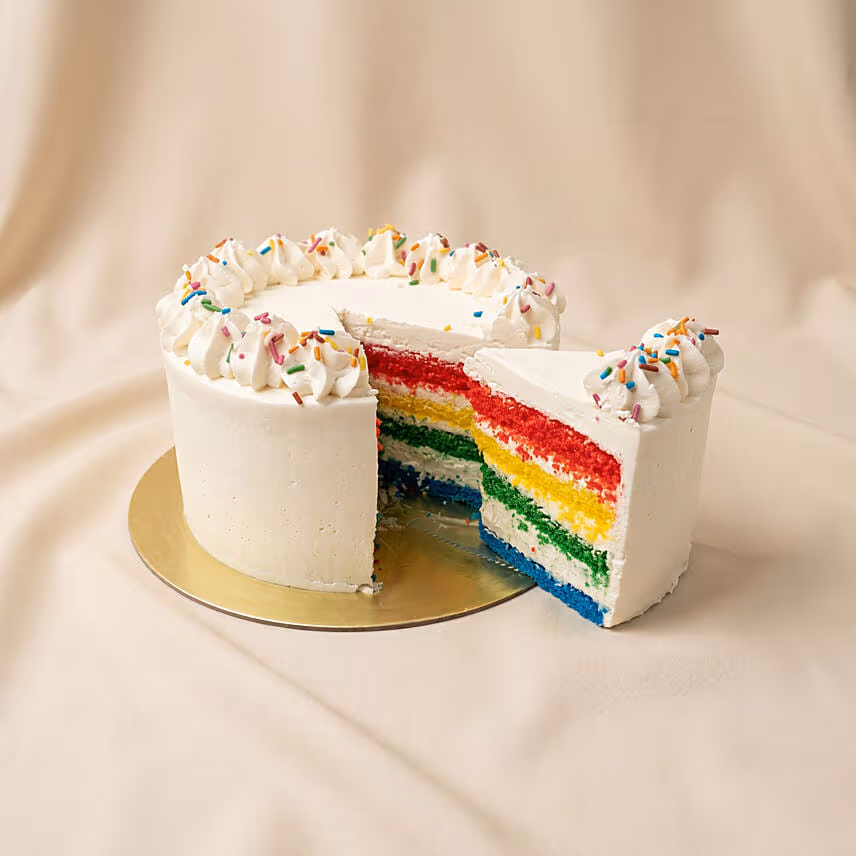 Eggless Rainbow Sponge Vanilla Cake 750g