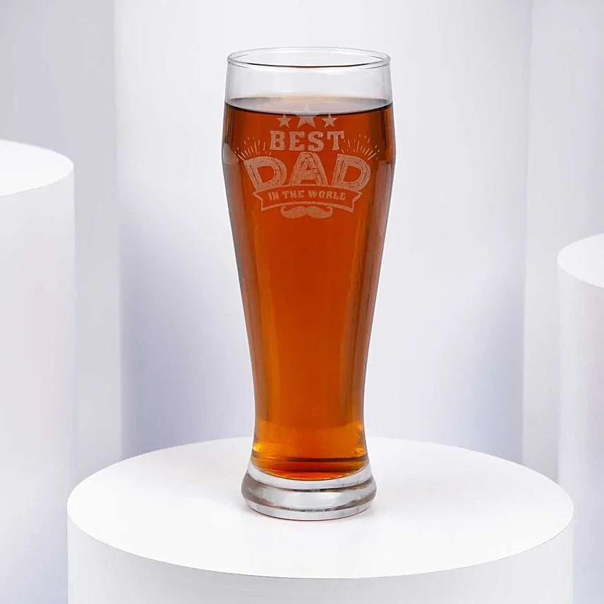 Best Dad In The World Engraved Glass