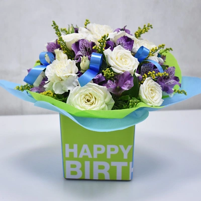 Ripple of Birthday Joy: Elegant Floral Arrangement