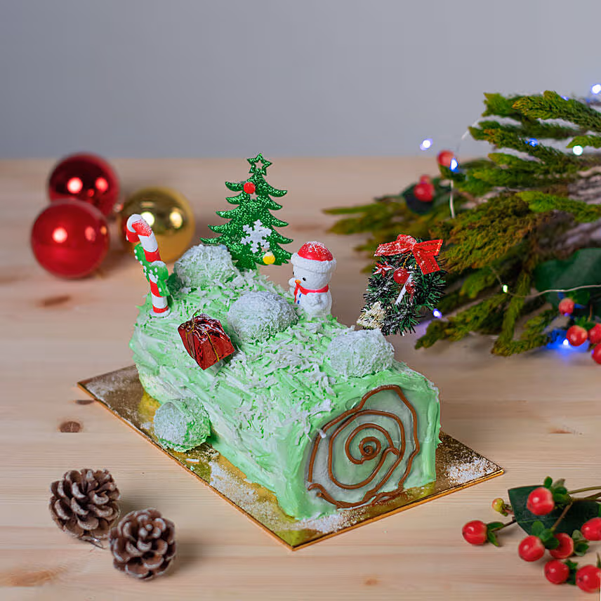 Xmas Pandan Log cake 500gm