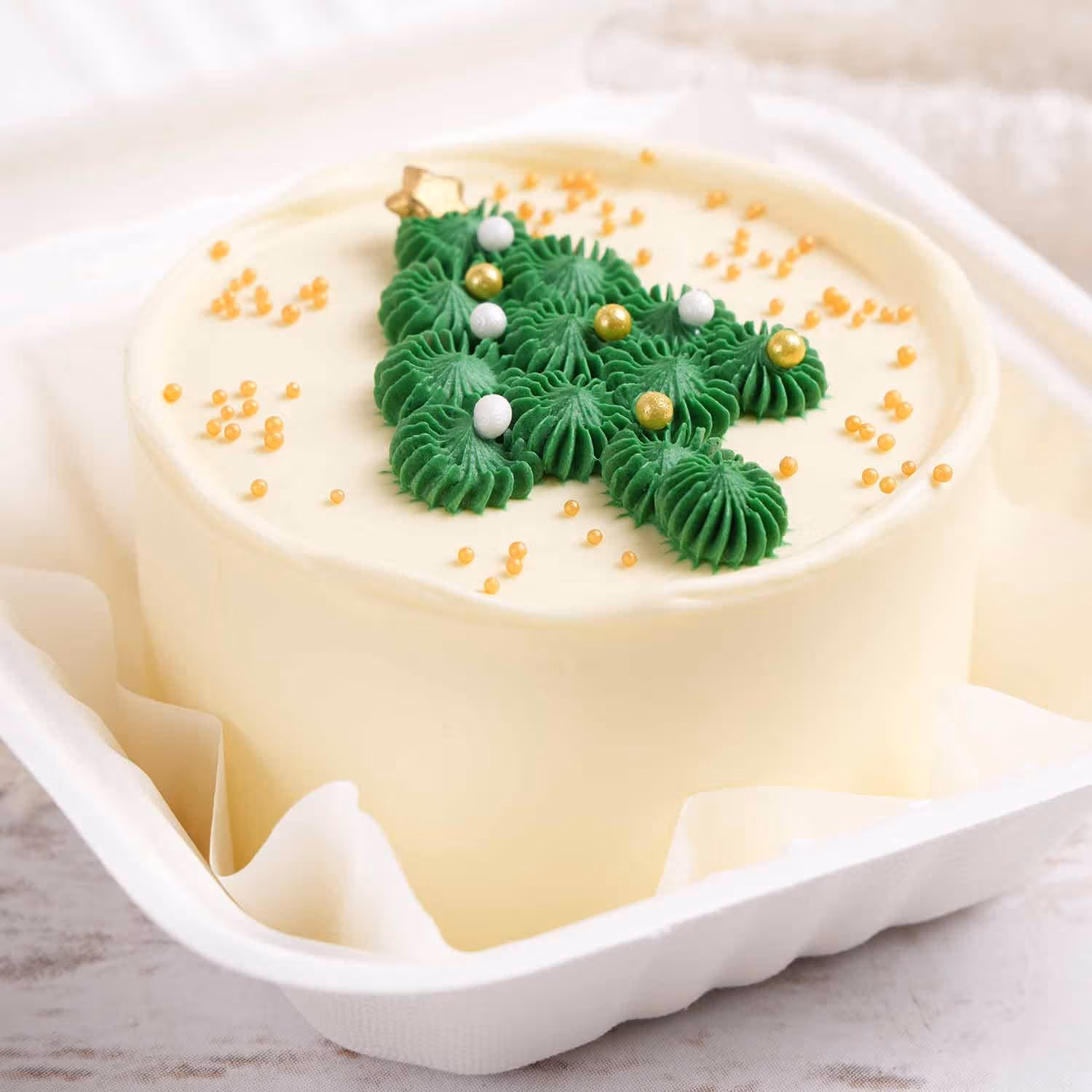 Festive Christmas Tree Theme Bento Cake - Perfect for Two