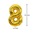 Golden Foil Number 8 Balloon - 18 Inches, Air Filled