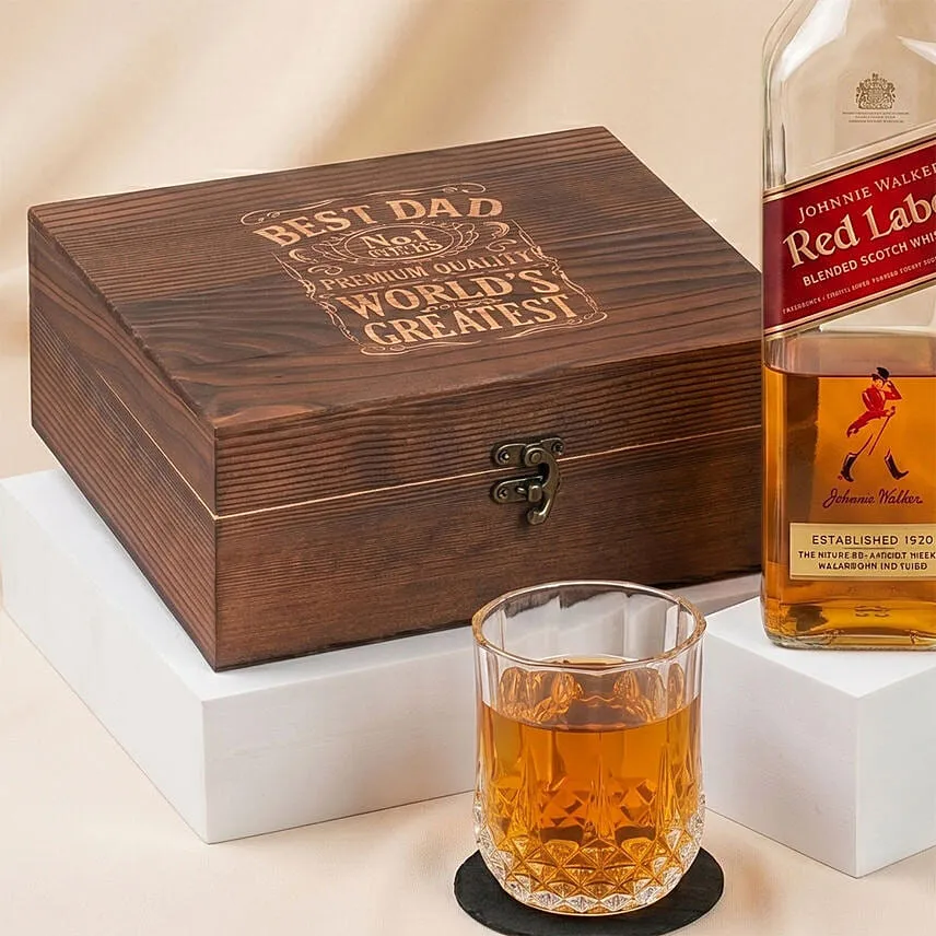 Whiskey Glass Set and Johnnie Walker Red Label for Dad
