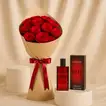 عطر دافيدوف هوت ووتر وباقة ورود حمراء فاخرة