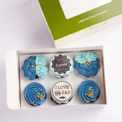 Delicious Chocolate 'I Love You Dad' Cupcakes - Set of 6