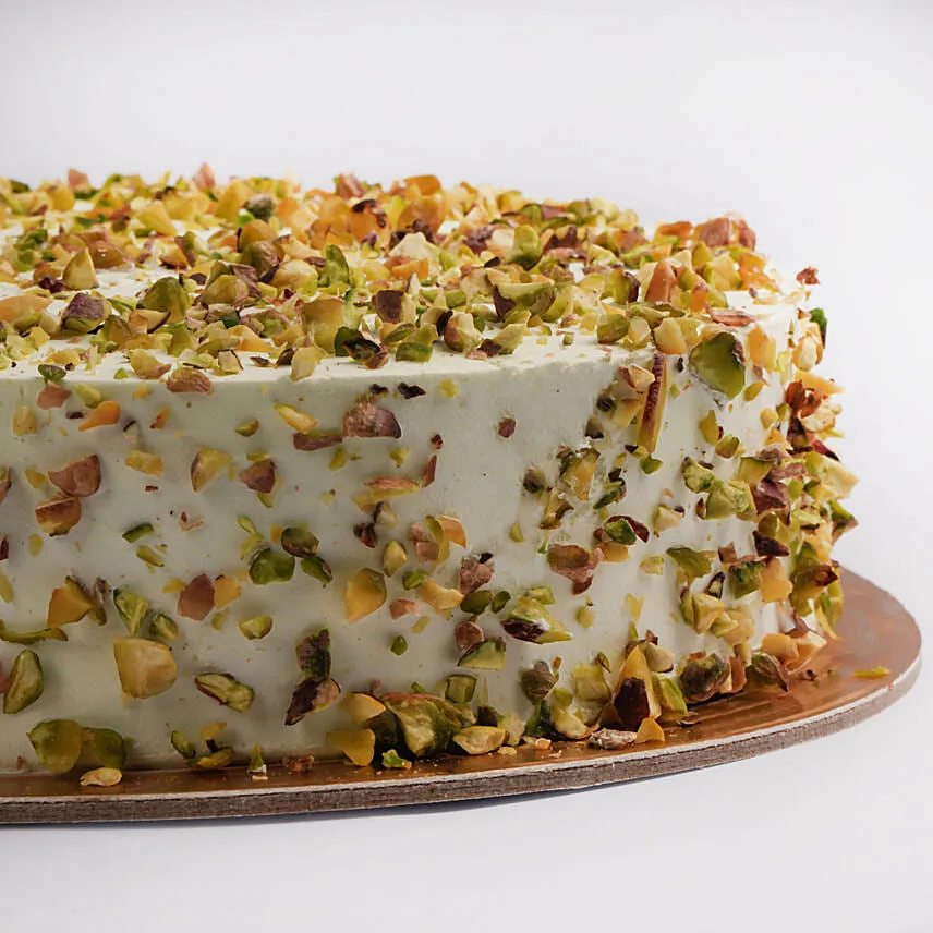 Pistachio Drizzled Vanilla Cake