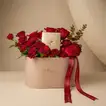 Scarlet Love Affair: Luxurious Rose & Gold Gift Arrangement